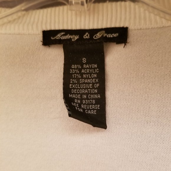 Vintage Audrey & Grace Button Up Cardigan Embellished with Sequin Jewelry  Small - Picture 7 of 8